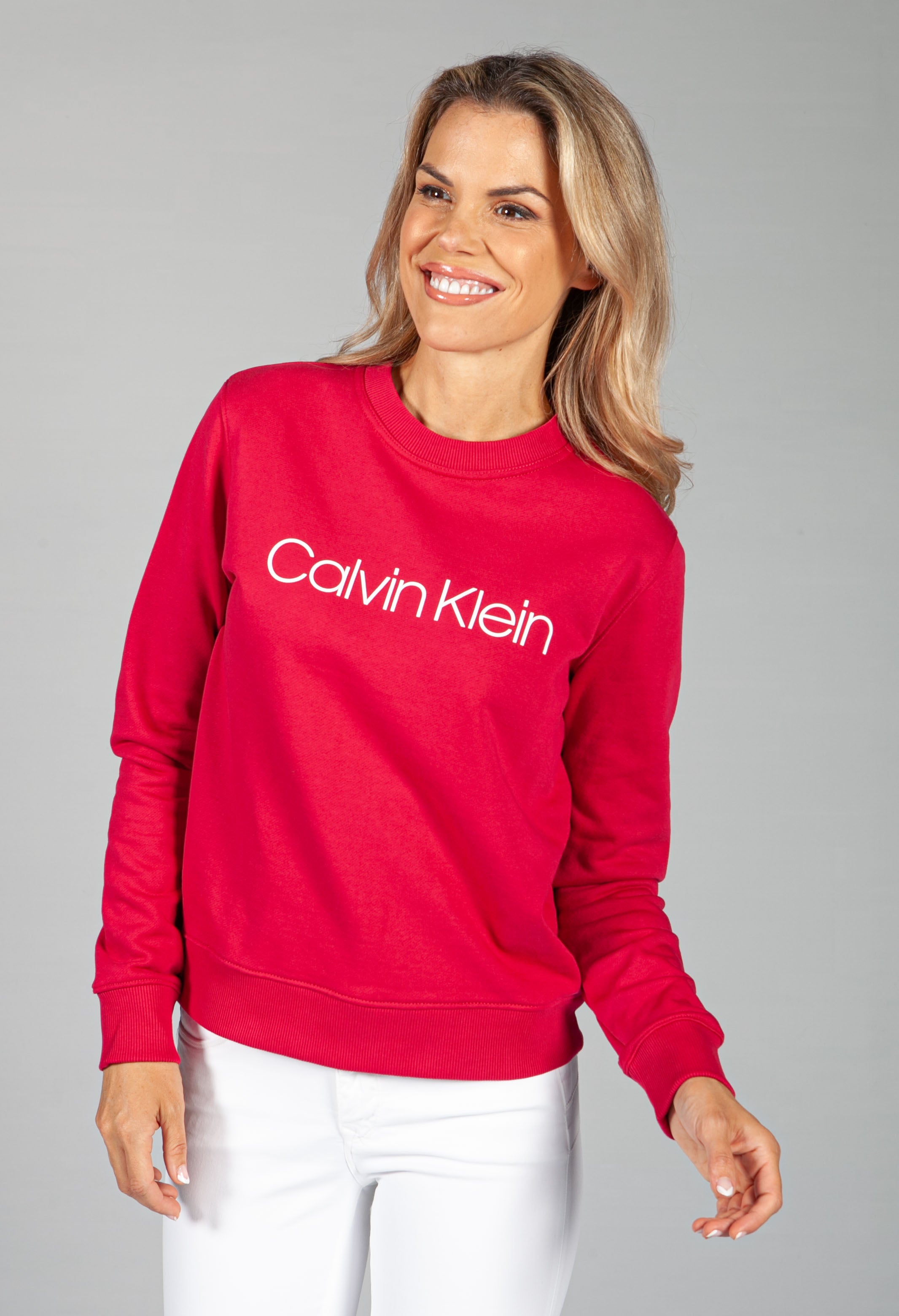 Calvin klein organic cotton logo sweatshirt sale