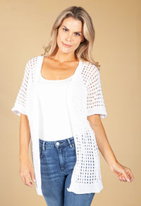 White Crochet Cardigan