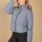 Black Check Puffer Jacket