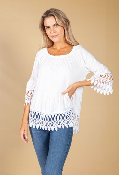 Embroidered White Blouse