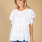 Frill Sleeve Blouse in White