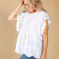 Frill Sleeve Blouse in White