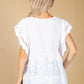 Frill Sleeve Blouse in White