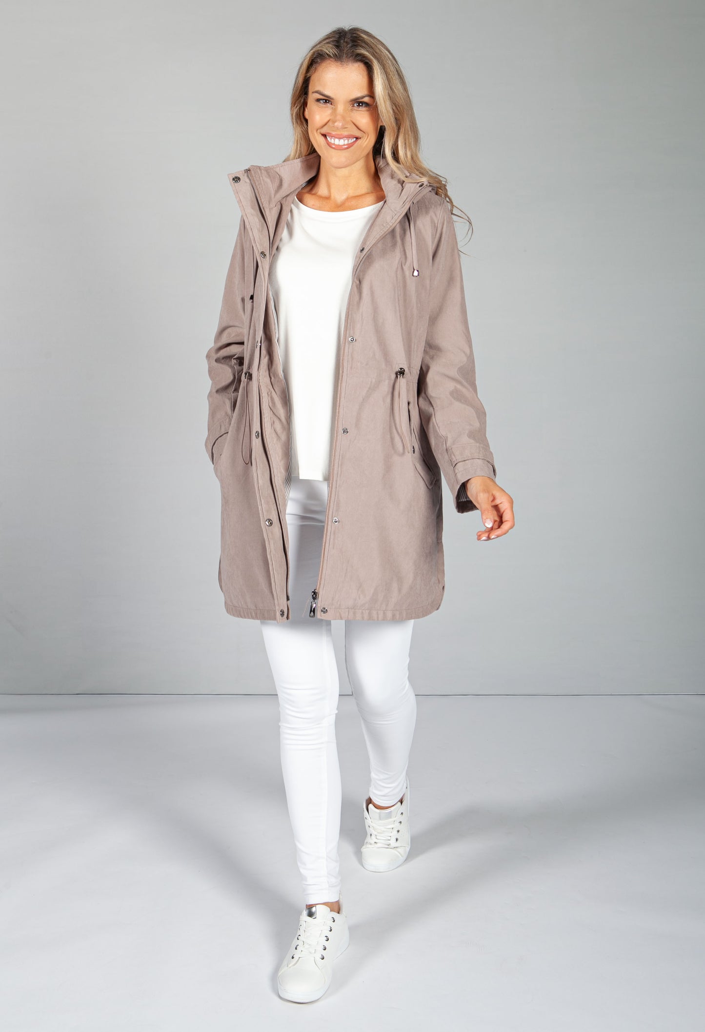 Hooded Parka in Taupe