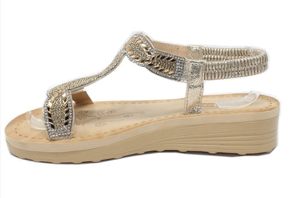 Gold Diamante Glittered Sandal