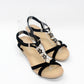 SHOE LOUNGE GLITTERED DETAIL STRAP WEDGE SANDAL IN BLACK