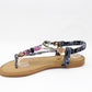 SHOE LOUNGE BLACK MULTI COLOURED TOE POST SANDAL