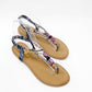 SHOE LOUNGE BLACK MULTI COLOURED TOE POST SANDAL