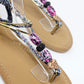 SHOE LOUNGE BLACK MULTI COLOURED TOE POST SANDAL