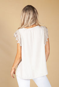 Lace Border Sand Blouse