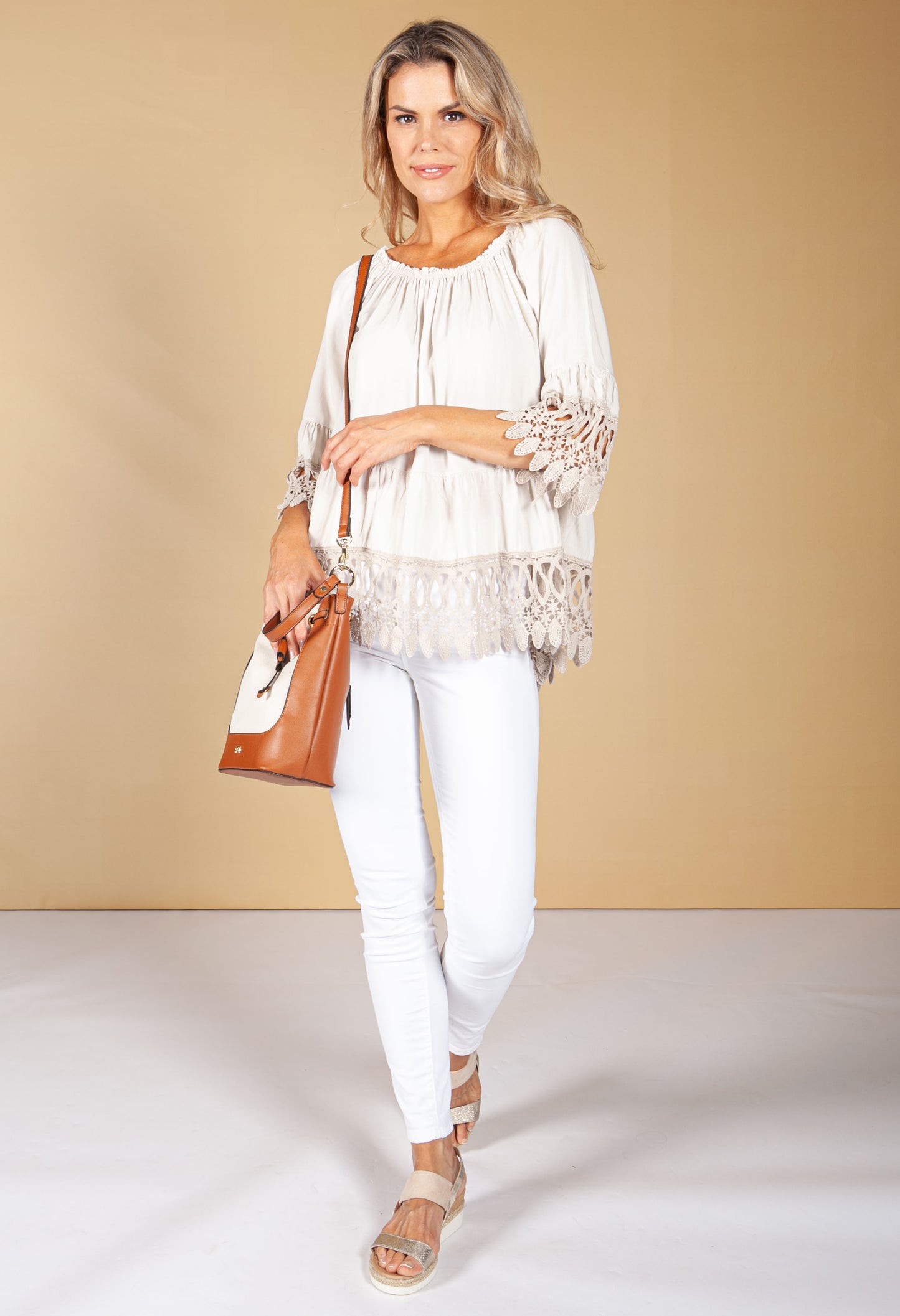 Embroidered Sand Blouse