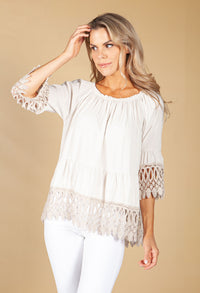 Embroidered Sand Blouse