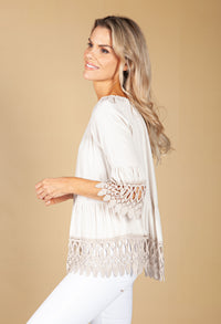 Embroidered Sand Blouse