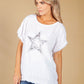 Embroidered Sequin Star Top in White