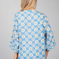 PAMELA SCOTT VINTAGE PRINT KIMONO STYLE CARDIGAN IN BLUE