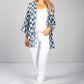 PAMELA SCOTT VINTAGE PRINT KIMONO STYLE CARDIGAN IN NAVY