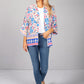 PAMELA SCOTT PAISLEY KIMONO STYLE CARDIGAN IN WHITE