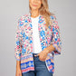 PAMELA SCOTT PAISLEY KIMONO STYLE CARDIGAN IN WHITE