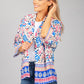 PAMELA SCOTT PAISLEY KIMONO STYLE CARDIGAN IN WHITE