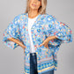 PAMELA SCOTT PAISLEY KIMONO STYLE CARDIGAN IN BABY BLUE