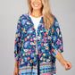 PAMELA SCOTT PAISLEY KIMONO STYLE CARDIGAN IN NAVY