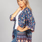 PAMELA SCOTT FLORAL KIMONO STYLE CARDIGAN IN NAVY