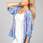 PAMELA SCOTT FLORAL KIMONO STYLE CARDIGAN IN LILAC