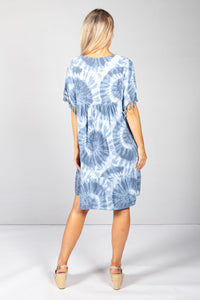 Blue Boho Tie Dye Dress