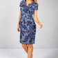 Royal Blue Print V-Neck Dress