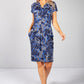 Royal Blue Print V-Neck Dress