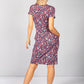 Navy & Red Vine Floral Print Dress