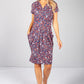 Navy & Red Vine Floral Print Dress