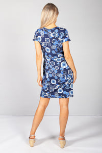 Royal Blue Bloom Print Dress