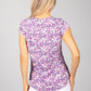 PAMELA SCOTT FLORAL V NECK TOP IN LILAC