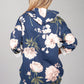 PAMELA SCOTT FLORAL ZIP UP HOODIE