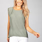 Khaki Crepe Sleeveless Top