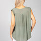 Khaki Crepe Sleeveless Top