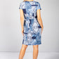 Blue Abstract Paisley Print Dress