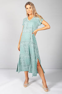 Green Paisley Print Maxi Dress