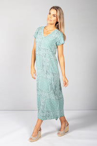 Green Paisley Print Maxi Dress