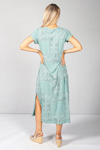 Green Paisley Print Maxi Dress