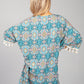 PAISLEY PRINT KIMONO BRODERIE ANGLAISE DETAIL IN TEAL