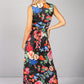 Black & Multicolour Floral Print Dress