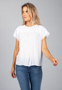 White Embroidered Top