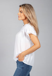 White Embroidered Top