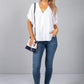 White Collarless Blouse