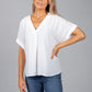 White Collarless Blouse