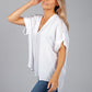 White Collarless Blouse