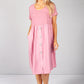 Pink Button Dress