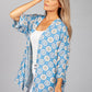 PAMELA SCOTT VINTAGE PRINT KIMONO STYLE CARDIGAN IN BABY BLUE